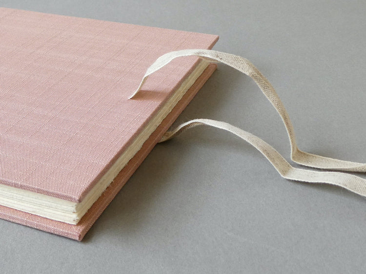Hand bound linen sketchbooks by Celandine Books