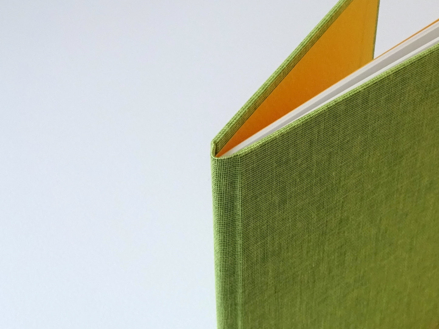 green slim bright notebook close up