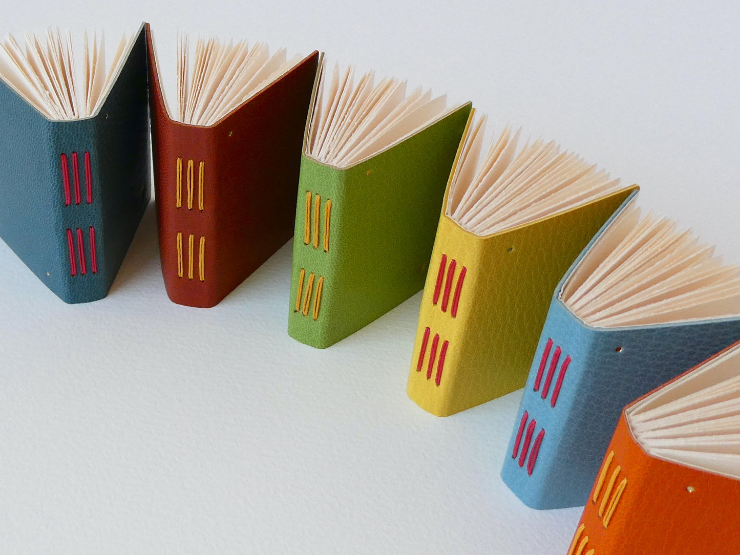 Mini Leather Notebook with Gold Dots