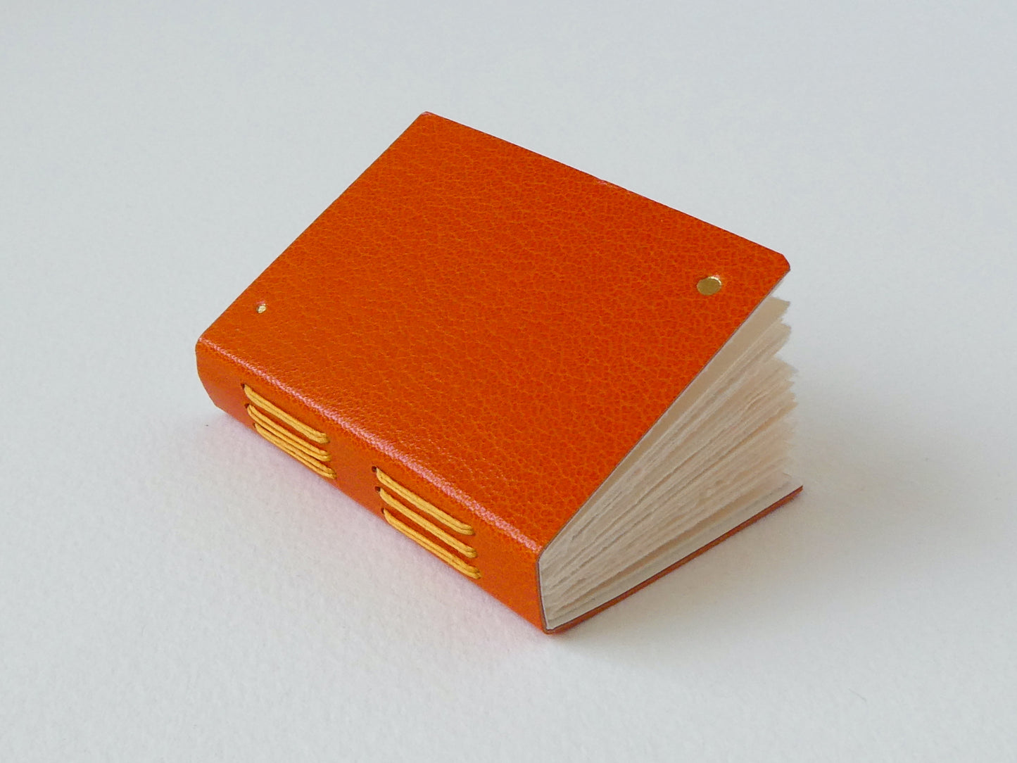 Mini Leather Notebook with Gold Dots