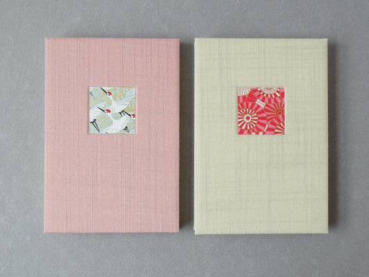 Pair of Silk and Chiyogami Concertina Watercolour Sketchbooks handmade by Celandine Books