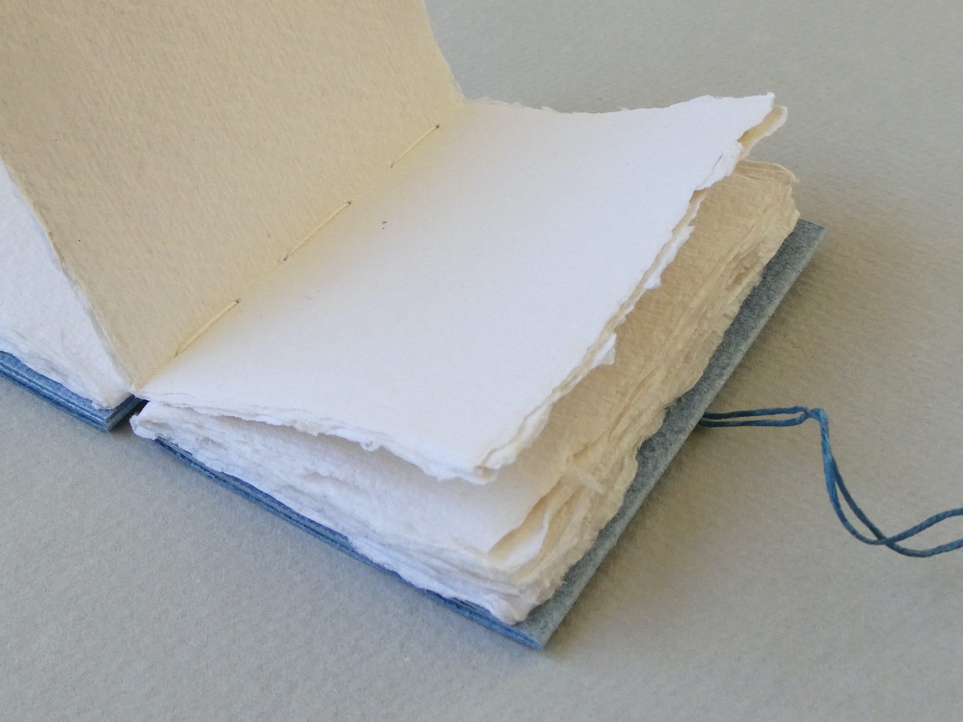 Blue Handmade Paper Mini Book pages