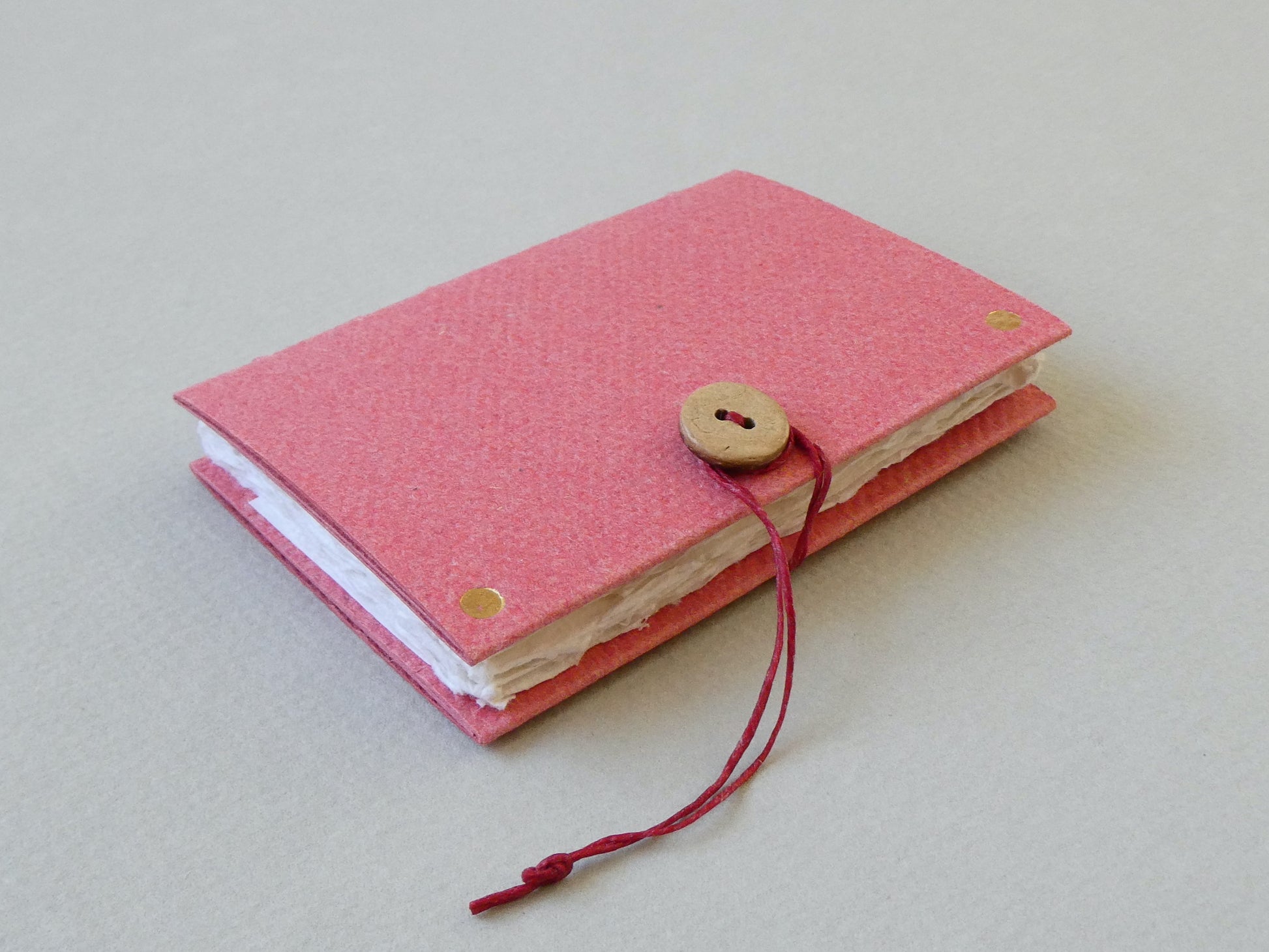 Deep Rose Handmade Paper Mini Book foredge