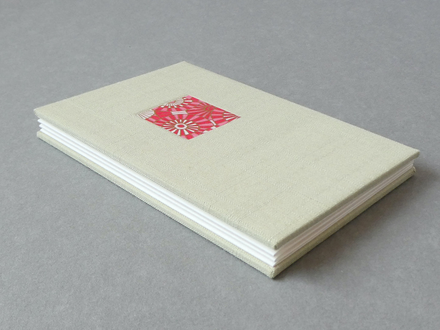 Putty Silk and Chiyogami Concertina Watercolour Sketchbook handmade by Celandine Books