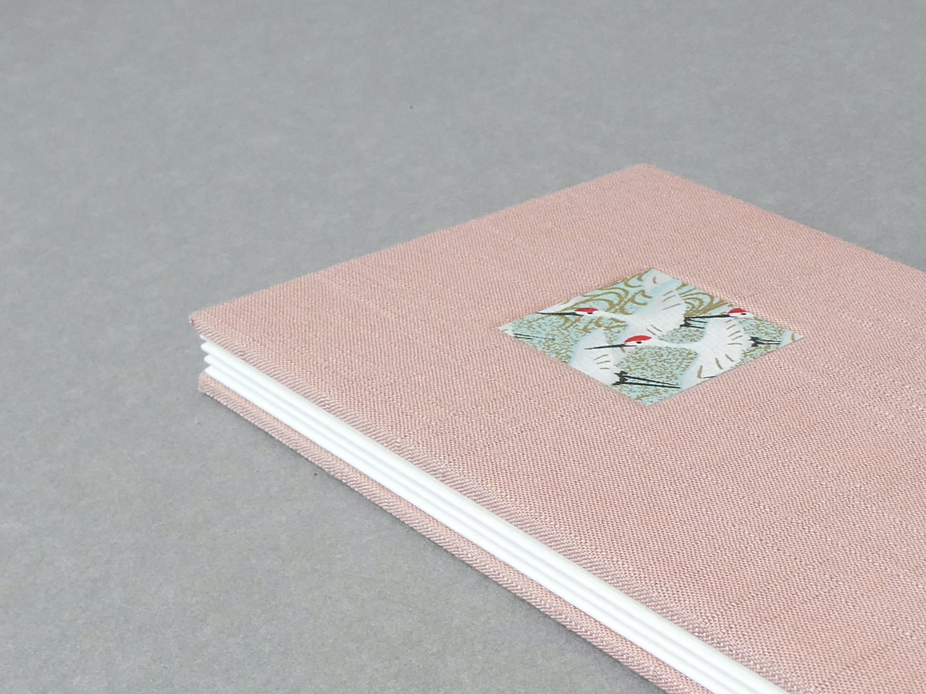 Rose Silk and Chiyogami Concertina Watercolour Sketchbook handmade by Celandine Books