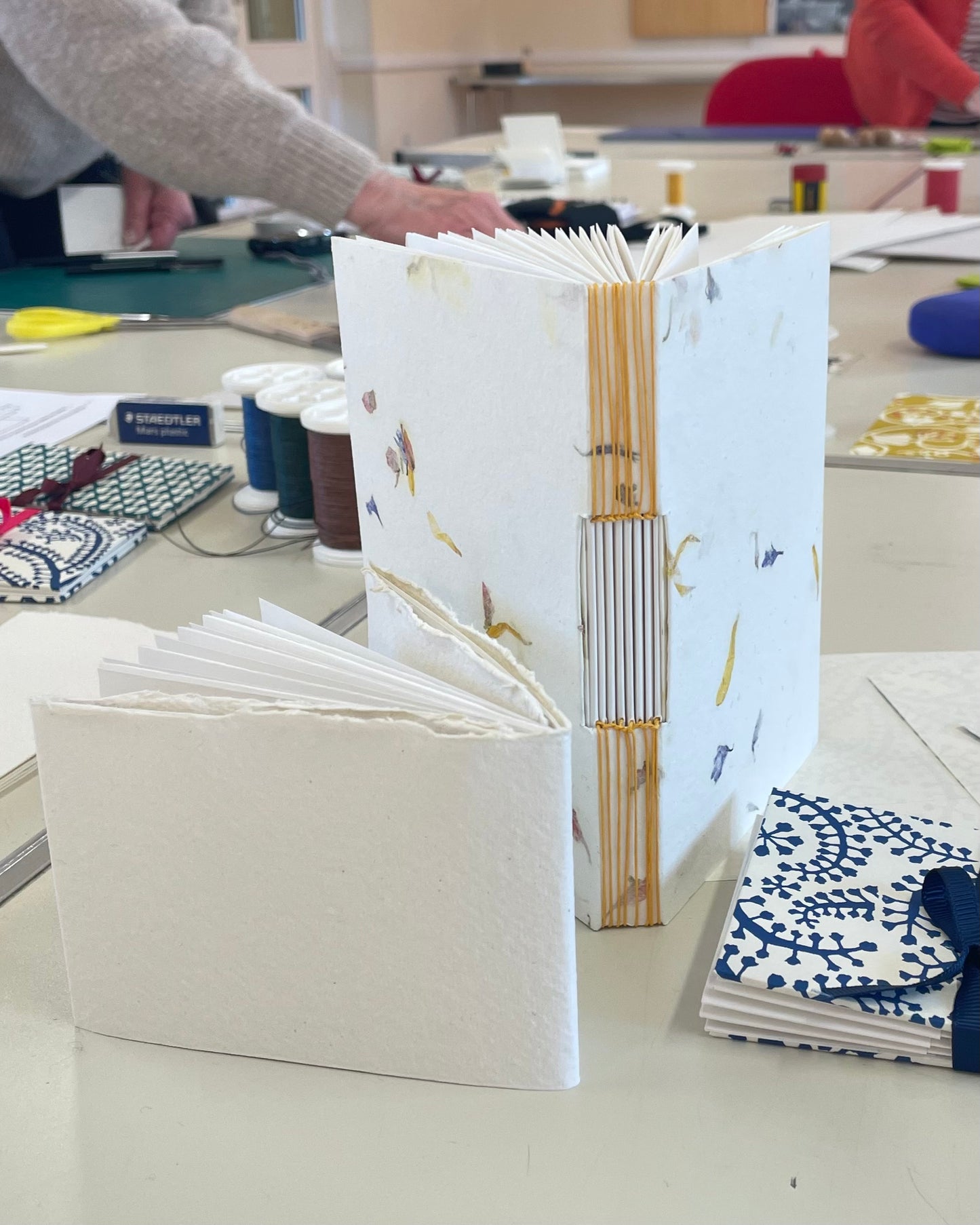 Buttonhole Binding and a Pocket Fold Accordion Book