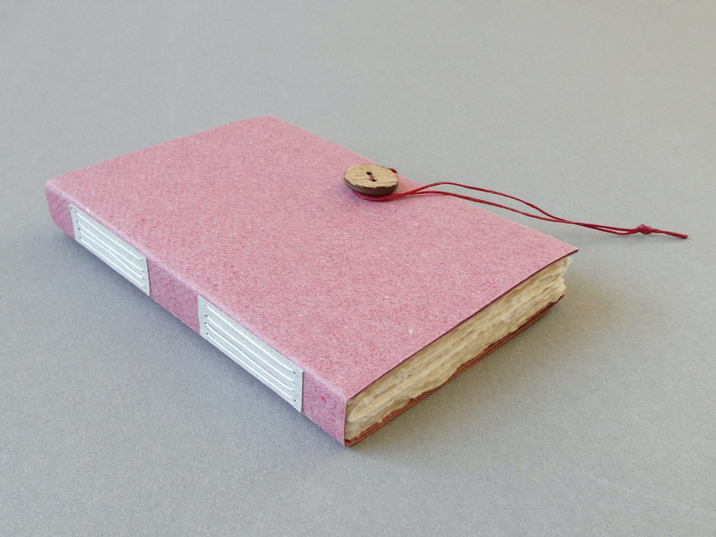 Handmade Paper Notebook with Vellum Plackets and Coconut Button