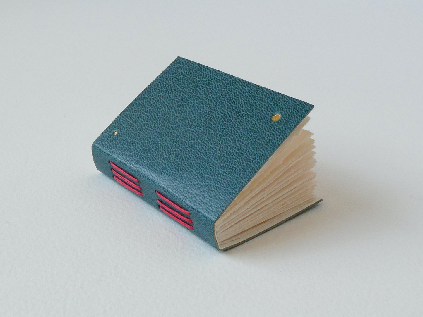 Mini Leather Notebook with Gold Dots