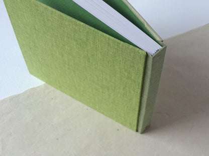 green sage and sand 3 three colours square sketchbook standing
