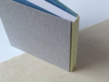 blue grey and sand 3 three colours square sketchbook standing