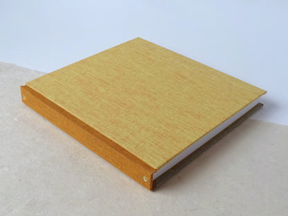 three colours square hand bound sketchbook mustard 