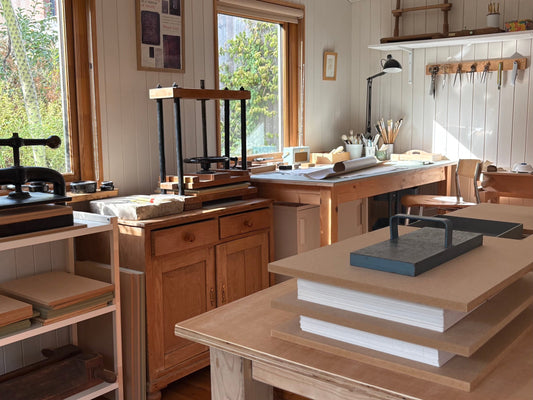 Celandine Books bookbinding studio