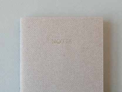 Celandine Books light brown notebook with gold lettering