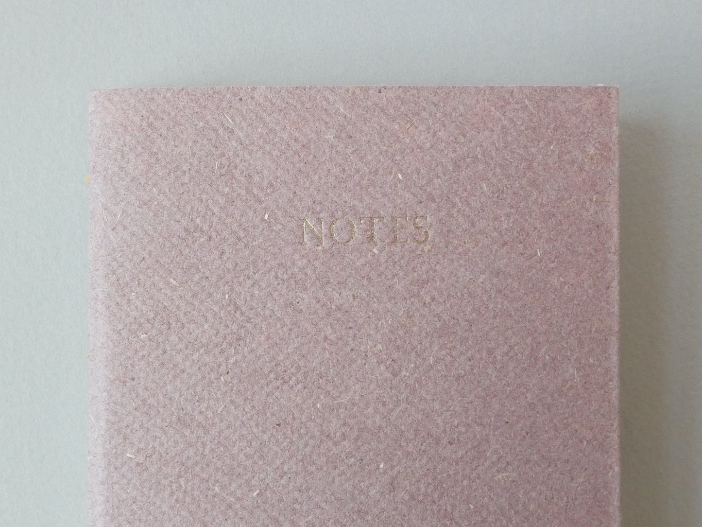 Celandine Books pink notebook with gold lettering