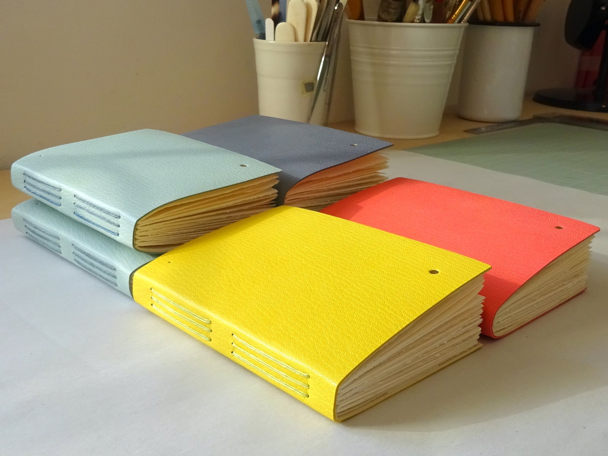 Leather Notebooks with Gold Dots