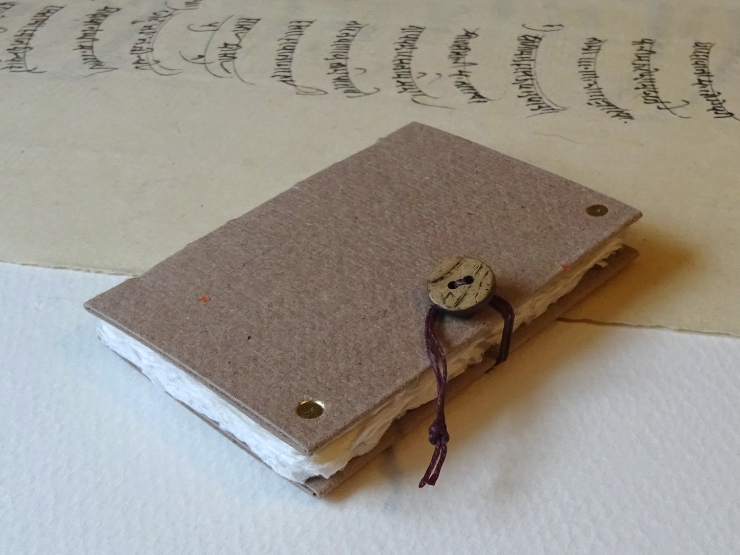 cocoa brown handmade paper mini book