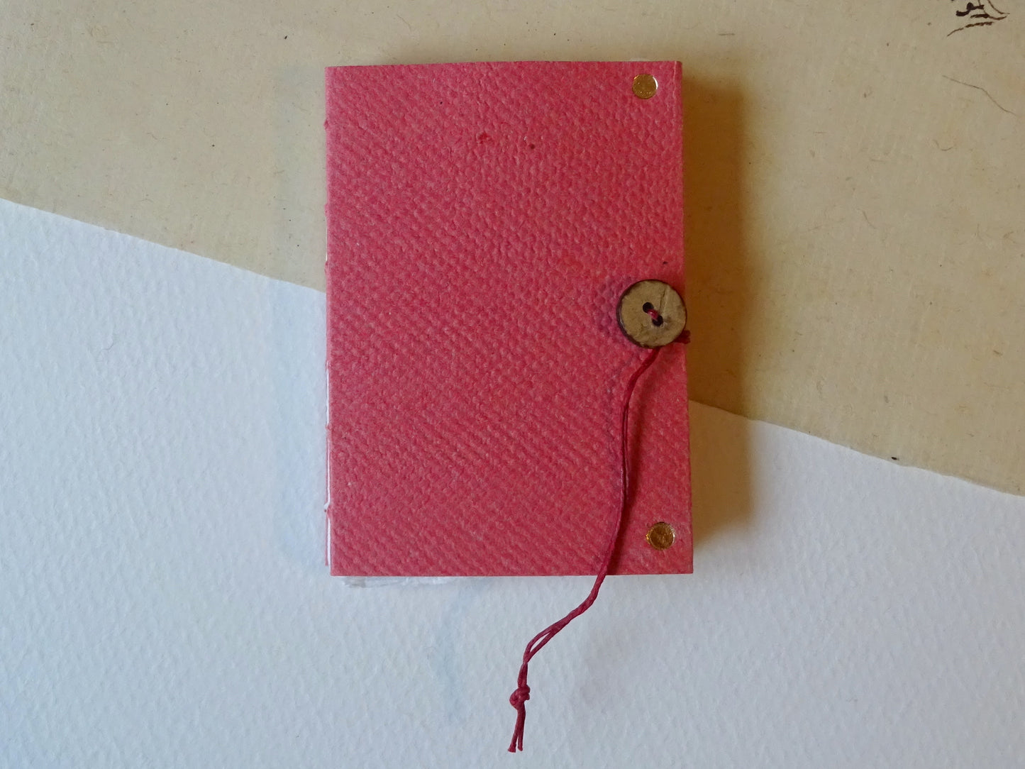 deep rose handmade paper mini book