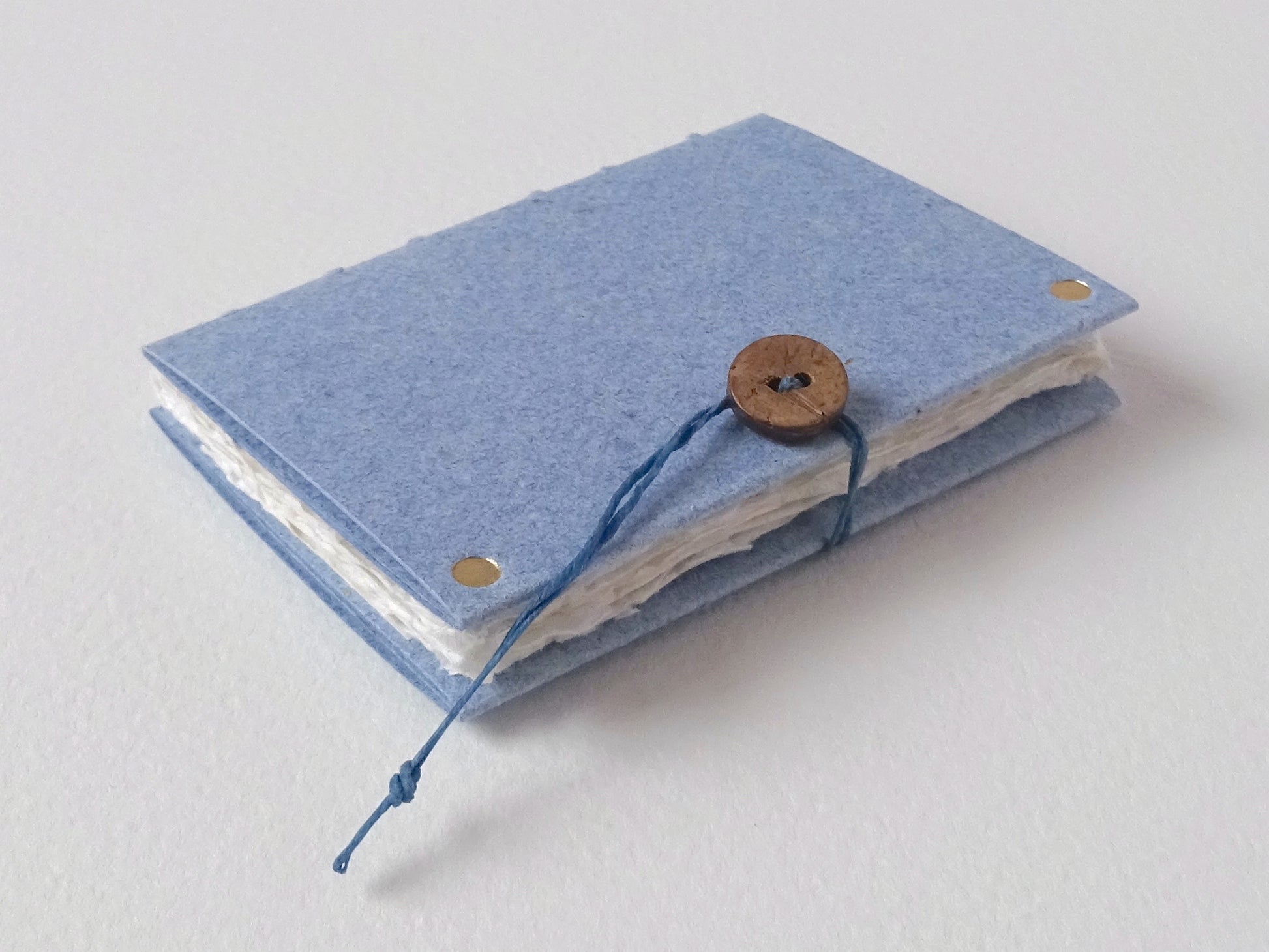 blue handmade paper mini book